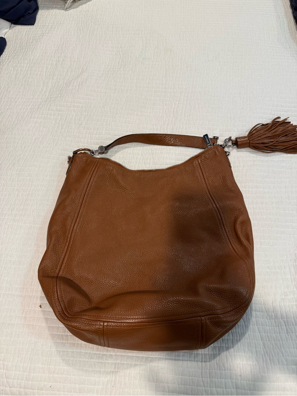 Michael Kors Brown Leather Hobo Bag with Tassel